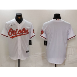 Men Baltimore Orioles Blank White 2024 Home Limited Cool Base Stitched Baseball Jersey 2