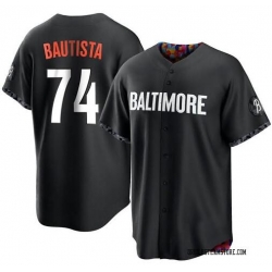 Men Baltimore Orioles Felix Bautista #74 Black 2023 City Connect Flex Base Stitched Baseball Jersey