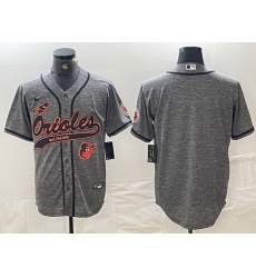 Men Baltimore Orioles Gray Team Big Logo Cool Base Stitched Jersey 9