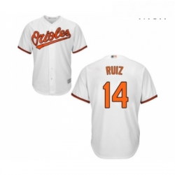 Mens Baltimore Orioles 14 Rio Ruiz Replica White Home Cool Base Baseball Jersey 