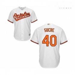 Mens Baltimore Orioles 40 Jesus Sucre Replica White Home Cool Base Baseball Jersey 