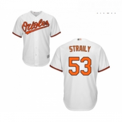 Mens Baltimore Orioles 53 Dan Straily Replica White Home Cool Base Baseball Jersey 