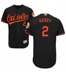 Mens Majestic Baltimore Orioles 2 JJ Hardy Black Alternate Flex Base Authentic Collection MLB Jersey