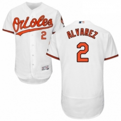 Mens Majestic Baltimore Orioles 2 Pedro Alvarez White Home Flex Base Authentic Collection MLB Jersey