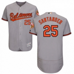 Mens Majestic Baltimore Orioles 25 Anthony Santander Grey Road Flex Base Authentic Collection MLB Jersey