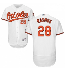 Mens Majestic Baltimore Orioles 28 Colby Rasmus White Home Flex Base Authentic Collection MLB Jersey