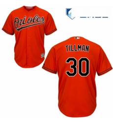 Mens Majestic Baltimore Orioles 30 Chris Tillman Replica Orange Alternate Cool Base MLB Jersey