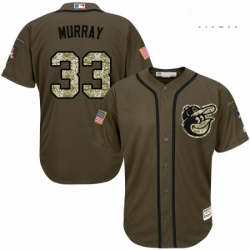 Mens Majestic Baltimore Orioles 33 Eddie Murray Replica Green Salute to Service MLB Jersey