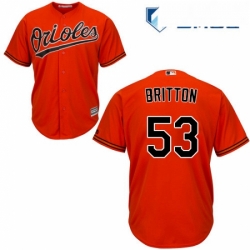 Mens Majestic Baltimore Orioles 53 Zach Britton Replica Orange Alternate Cool Base MLB Jersey