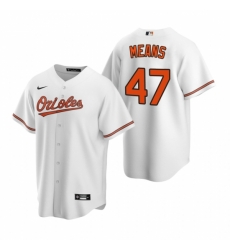 Mens Nike Baltimore Orioles 47 John Means White Home Stitched Baseball Jersey