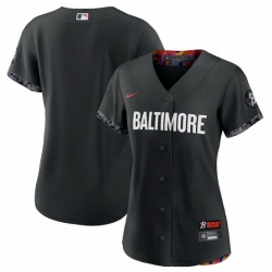 Women Baltimore Orioles Blank Black 2023 City Connect Stitched Baseball Jersey
