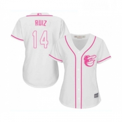 Womens Baltimore Orioles 14 Rio Ruiz Replica White Fashion Cool Base Baseball Jersey 