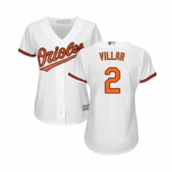 Womens Baltimore Orioles 2 Jonathan Villar Replica White Home Cool Base Baseball Jersey 