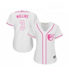 Womens Baltimore Orioles 3 Cedric Mullins Replica White Fashion Cool Base Baseball Jersey 