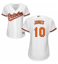 Womens Majestic Baltimore Orioles 10 Adam Jones Replica White Home Cool Base MLB Jersey