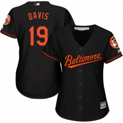 Womens Majestic Baltimore Orioles 19 Chris Davis Authentic Black Alternate Cool Base MLB Jersey