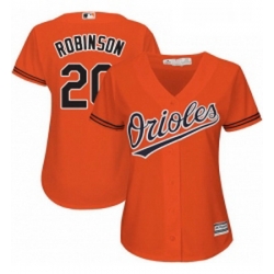 Womens Majestic Baltimore Orioles 20 Frank Robinson Replica Orange Alternate Cool Base MLB Jersey