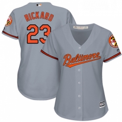 Womens Majestic Baltimore Orioles 23 Joey Rickard Replica Grey Road Cool Base MLB Jersey