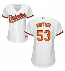 Womens Majestic Baltimore Orioles 53 Zach Britton Authentic White Home Cool Base MLB Jersey