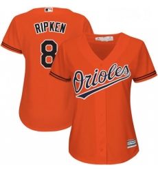 Womens Majestic Baltimore Orioles 8 Cal Ripken Replica Orange Alternate Cool Base MLB Jersey