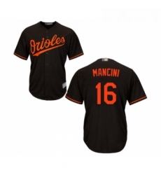 Youth Baltimore Orioles 16 Trey Mancini Replica Black Alternate Cool Base Baseball Jersey 