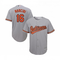 Youth Baltimore Orioles 16 Trey Mancini Replica Grey Road Cool Base Baseball Jersey 