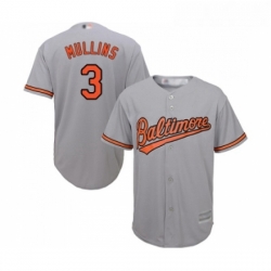 Youth Baltimore Orioles 3 Cedric Mullins Replica Grey Road Cool Base Baseball Jersey 