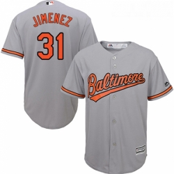 Youth Majestic Baltimore Orioles 31 Ubaldo Jimenez Replica Grey Road Cool Base MLB Jersey