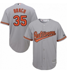 Youth Majestic Baltimore Orioles 35 Brad Brach Authentic Grey Road Cool Base MLB Jersey 