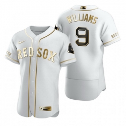 Boston Red Sox 9 Ted Williams White Nike Mens Authentic Golden Edition MLB Jersey