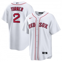 Men Boston Red Sox 2 Justin Turner White Cool Base Stitched Jersey