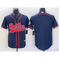 Men Boston Red Sox Blank Navy Cool Base Stitched Baseball Jersey