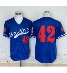 Men Brooklyn Dodgers  42 Jackie Robinson Royal Stitched Baseball Jersey