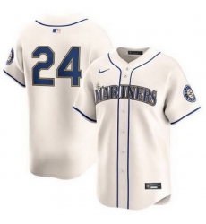 Men Mariners 24 Ken Griffey Jr  Cream Cool Base Jersey