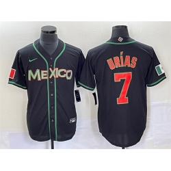 Men Mexico Baseball 7 Julio Ur EDas 2023 Black World Baseball With Patch Classic Stitched Jersey 2