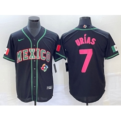 Men Mexico Baseball 7 Julio Ur EDas 2023 Black World Baseball With Patch Classic Stitched Jersey 7