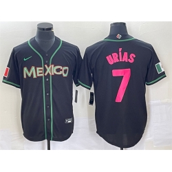 Men Mexico Baseball 7 Julio Uras 2023 Black World Baseball With Patch Classic Stitched JerseyS