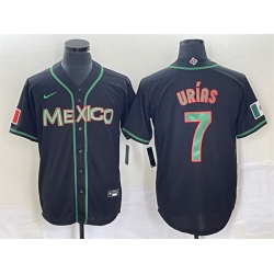 Men Mexico Baseball 7 Julio Uras 2023 Black World Baseball With Patch Classic Stitched Jerseys 1