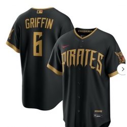Men Pittsburgh Pirates 6 Konnor Griffin Black 2026 City Connect Stadium Stitched Baseball Jersey