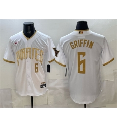 Men Pittsburgh Pirates  6 Konnor Griffin White 2026 City Connect Stadium Stitched Baseball Jersey