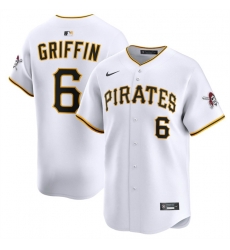 Men Pittsburgh Pirates  6 Konnor Griffin White 2026 Home Limited Stitched Baseball Jersey