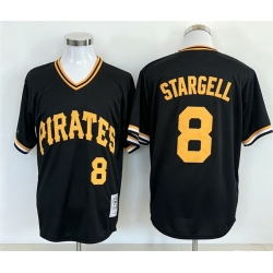 Men Pittsburgh Pirates  8 Willie Stargell Black Stitched Jersey
