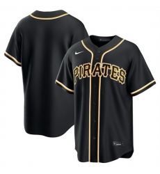 Men Pittsburgh Pirates Blank 2026 Fashion Replica Black Out Stitched Baseball Jersey
