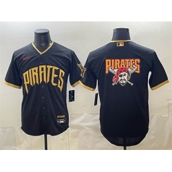 Men Pittsburgh Pirates Team Big Logo Black 2026 City Connect Stadium Stitched Baseball Jersey
