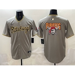 Men Pittsburgh Pirates Team Big Logo Gray Limited Stitched Baseball Jersey
