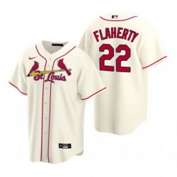 Men St  Louis Cardinals 22 Jack Flaherty Cream Cool Base Stitched Jersey