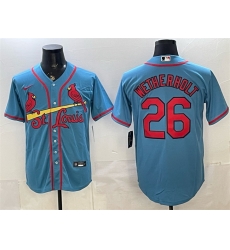 Men St Louis Cardinals 26 JJ Wetherholt Blue Cool Base Stitched Baseball Jersey Men St Louis Cardinals 26 JJ Wetherholt Blue Cool Base Stitched Baseball Jersey