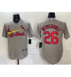 Men St  Louis Cardinals  26 JJ Wetherholt Grey Cool Base Stitched Baseball Jersey