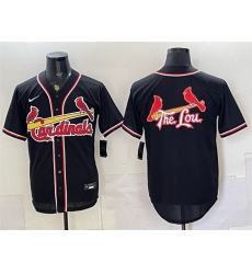 Men St  Louis Cardinals Team Big Logo 2026 Fashion Replica Black Out Stitched Baseball
