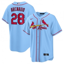 Men St.Louis Cardinals 28 Nolan Arenado Light Blue Nike Cool Base Jersey